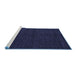 Sideview of Machine Washable Abstract Blue Modern Rug, wshabs4699blu