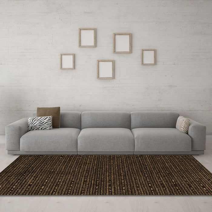 Machine Washable Abstract Brown Modern Rug in a Living Room,, wshabs4699brn