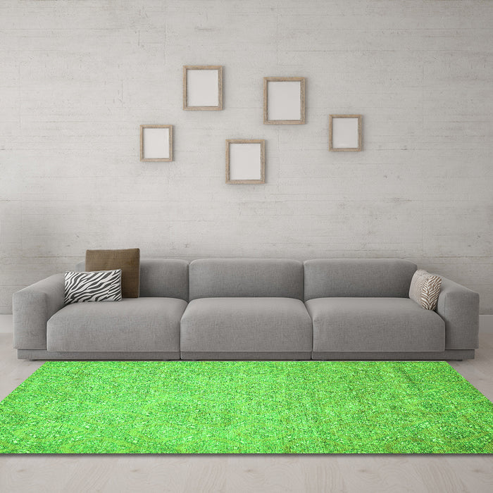 Machine Washable Abstract Green Modern Area Rugs in a Living Room,, wshabs469grn
