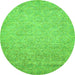 Round Abstract Green Modern Rug, abs469grn