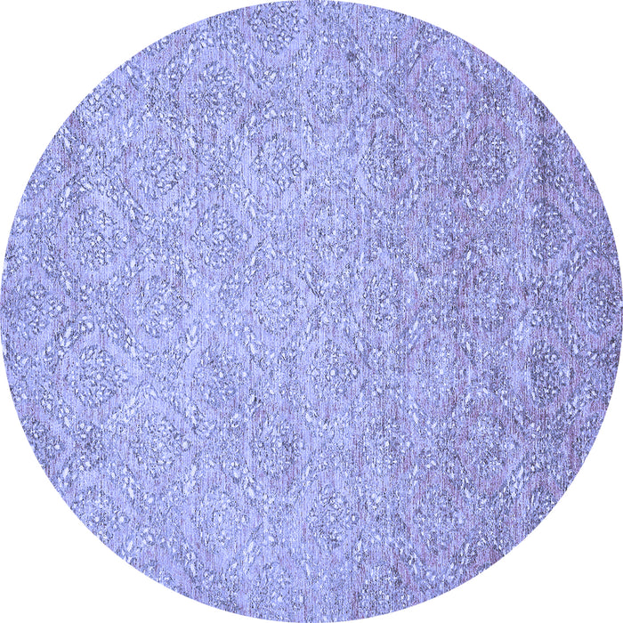Round Machine Washable Abstract Blue Modern Rug, wshabs469blu
