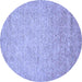 Round Machine Washable Abstract Blue Modern Rug, wshabs469blu