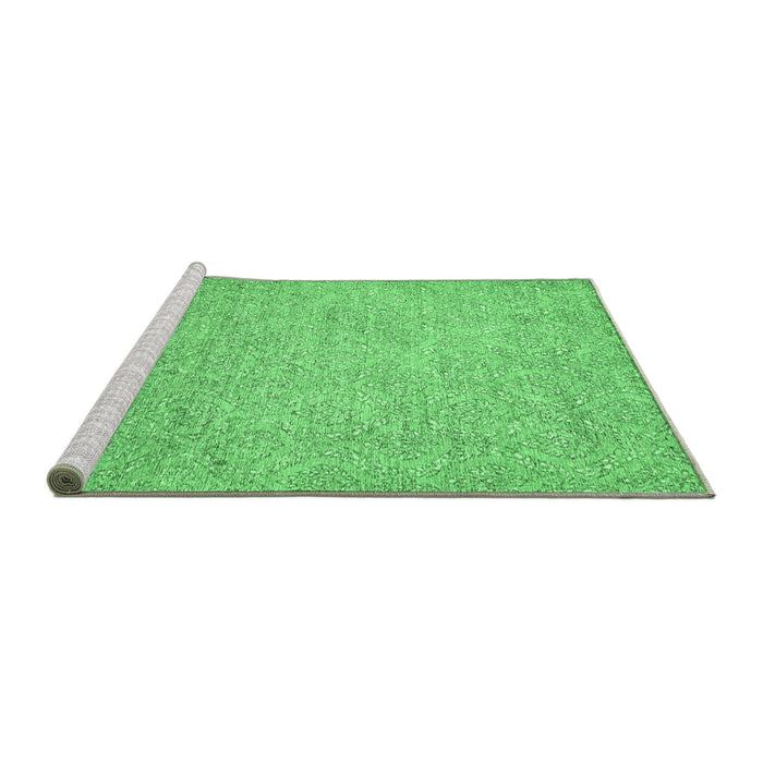 Sideview of Machine Washable Abstract Emerald Green Modern Area Rugs, wshabs469emgrn