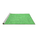 Sideview of Machine Washable Abstract Emerald Green Modern Area Rugs, wshabs469emgrn