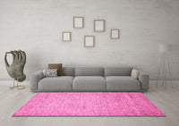 Machine Washable Abstract Pink Modern Rug, wshabs469pnk