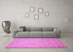 Machine Washable Abstract Purple Modern Area Rugs in a Living Room, wshabs469pur