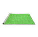 Sideview of Machine Washable Abstract Green Modern Area Rugs, wshabs469grn