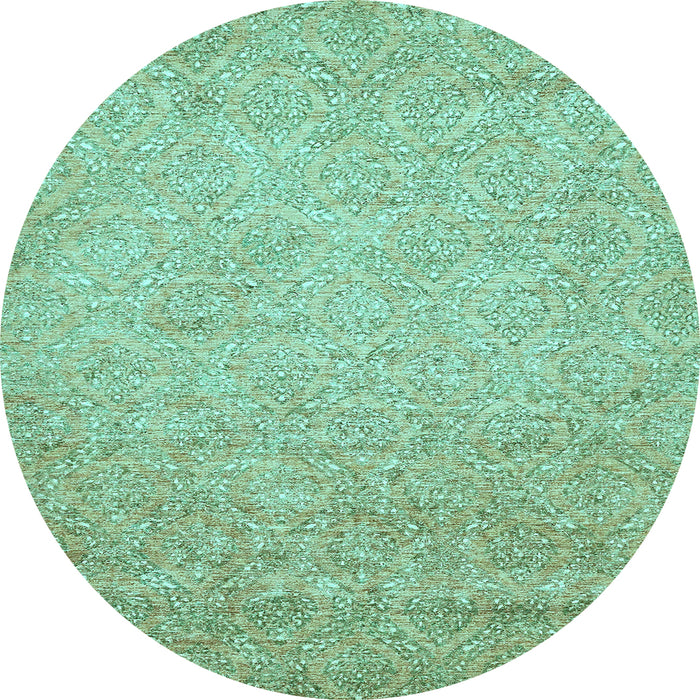 Round Machine Washable Abstract Light Blue Modern Rug, wshabs469lblu