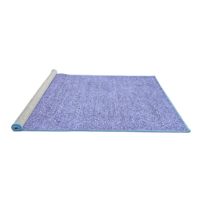 Sideview of Machine Washable Abstract Blue Modern Rug, wshabs469blu