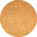 Round Machine Washable Abstract Orange Modern Area Rugs, wshabs469org