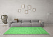 Machine Washable Abstract Emerald Green Modern Area Rugs in a Living Room,, wshabs469emgrn