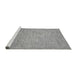 Sideview of Machine Washable Abstract Gray Modern Rug, wshabs469gry