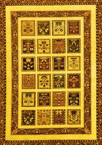 Abstract Yellow Modern Rug, abs46yw