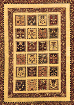 Abstract Brown Modern Rug, abs46brn