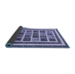 Sideview of Abstract Blue Modern Rug, abs46blu
