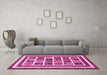 Machine Washable Abstract Pink Modern Rug in a Living Room, wshabs46pnk