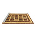 Sideview of Machine Washable Abstract Brown Modern Rug, wshabs46brn