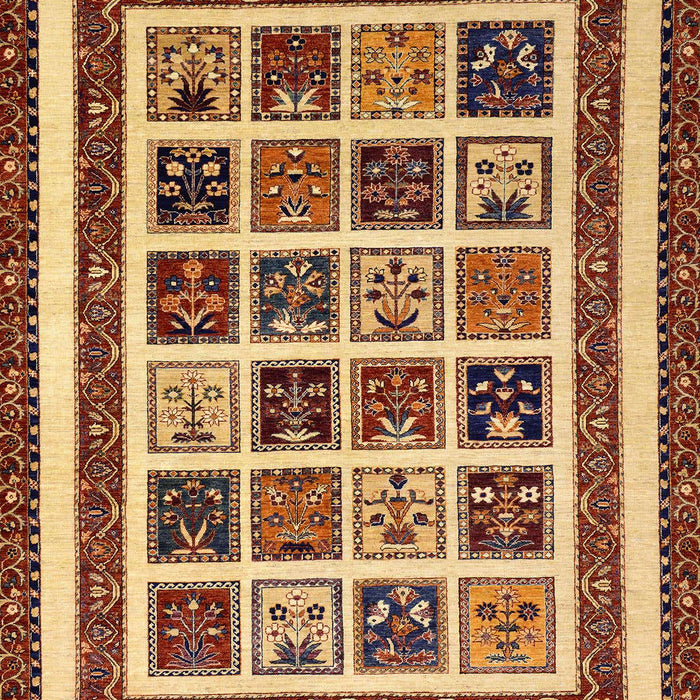 Machine Washable Abstract Saffron Red Rug, wshabs46