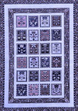 Abstract Blue Modern Rug, abs46blu