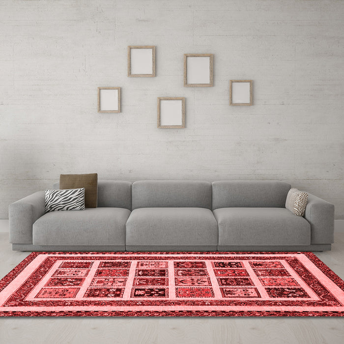 Modern Red Washable Rugs