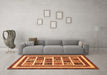 Machine Washable Abstract Orange Modern Area Rugs in a Living Room, wshabs46org