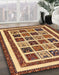 Machine Washable Abstract Saffron Red Rug in a Family Room, wshabs46