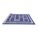 Sideview of Machine Washable Abstract Blue Modern Rug, wshabs46blu