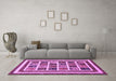 Machine Washable Abstract Purple Modern Area Rugs in a Living Room, wshabs46pur