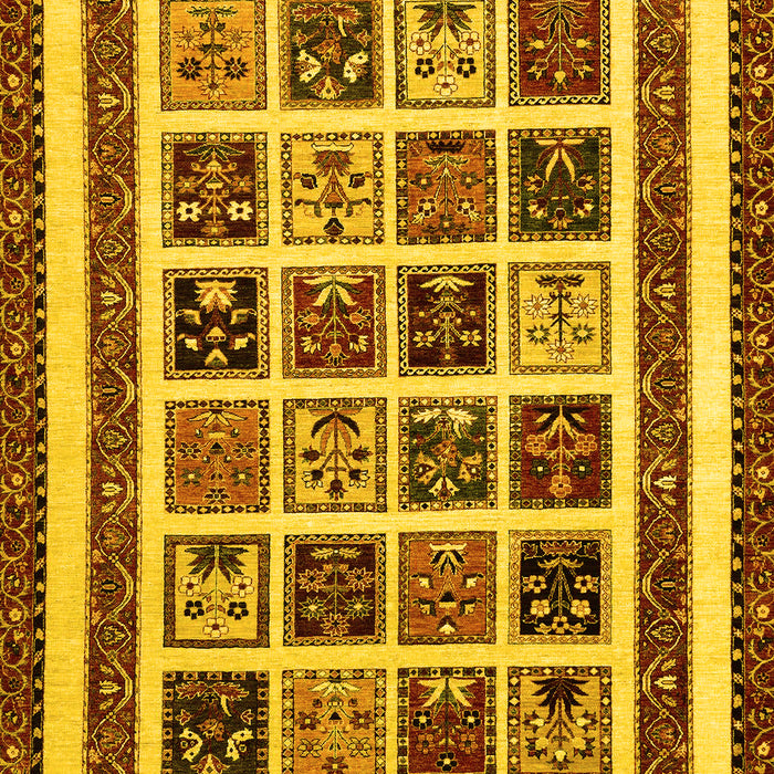 Machine Washable Abstract Yellow Modern Rug, wshabs46yw