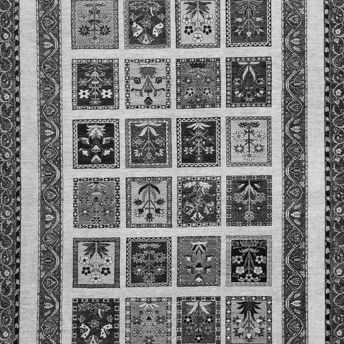 Machine Washable Abstract Gray Modern Rug, wshabs46gry