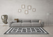 Machine Washable Abstract Gray Modern Rug in a Living Room,, wshabs46gry