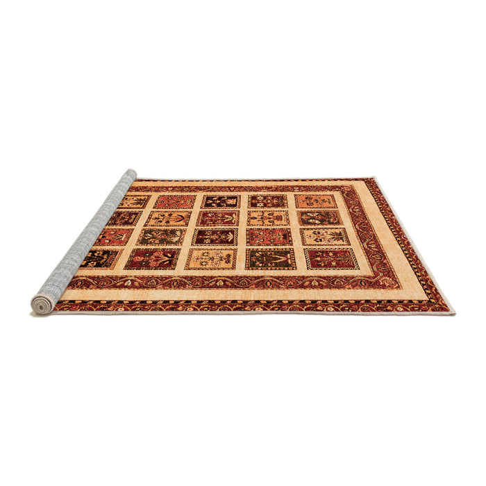 Sideview of Machine Washable Abstract Orange Modern Area Rugs, wshabs46org