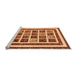 Sideview of Machine Washable Abstract Orange Modern Area Rugs, wshabs46org