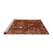 Sideview of Machine Washable Abstract Orange Rug, wshabs470