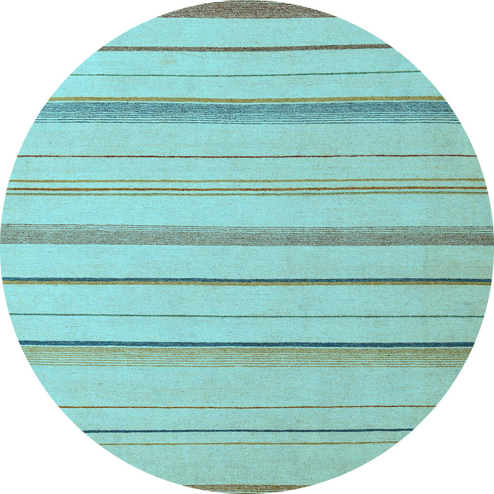 Round Machine Washable Solid Light Blue Modern Rug, wshabs4700lblu