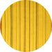 Round Solid Yellow Modern Rug, abs4700yw