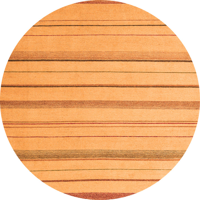 Round Solid Orange Modern Rug, abs4700org