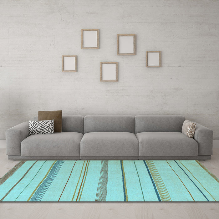 Machine Washable Solid Light Blue Modern Rug in a Living Room, wshabs4700lblu