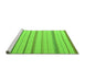 Sideview of Machine Washable Solid Green Modern Area Rugs, wshabs4700grn