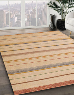 Machine Washable Abstract Yellow Rug in a Family Room, wshabs4700