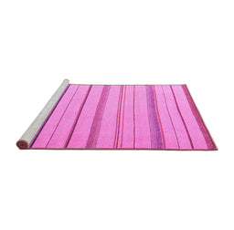 Sideview of Machine Washable Solid Pink Modern Rug, wshabs4700pnk