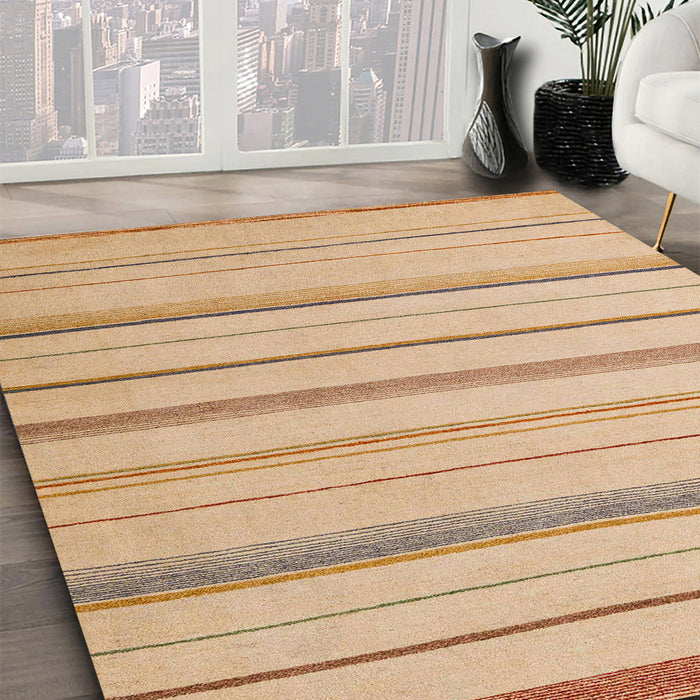 Abstract Yellow Solid Rug in Family Room, abs4700