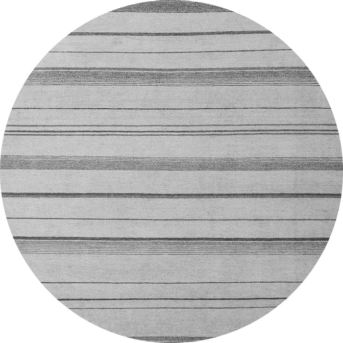 Round Machine Washable Solid Gray Modern Rug, wshabs4700gry