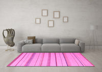 Machine Washable Solid Pink Modern Rug, wshabs4700pnk