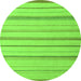 Round Solid Green Modern Rug, abs4700grn