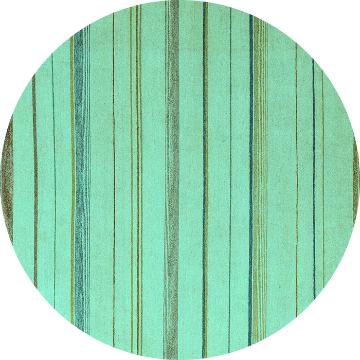 Round Solid Turquoise Modern Rug, abs4700turq