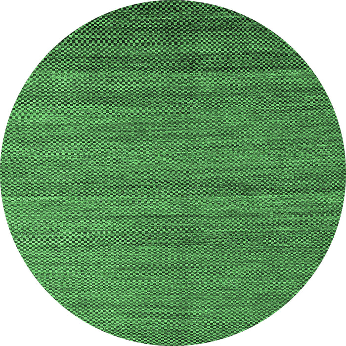 Round Abstract Emerald Green Modern Rug, abs4701emgrn