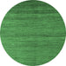 Round Abstract Emerald Green Modern Rug, abs4701emgrn