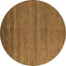 Round Abstract Brown Modern Rug, abs4701brn