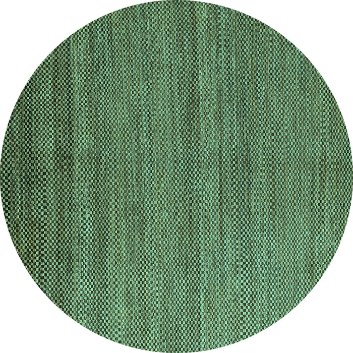 Round Machine Washable Abstract Turquoise Modern Area Rugs, wshabs4701turq